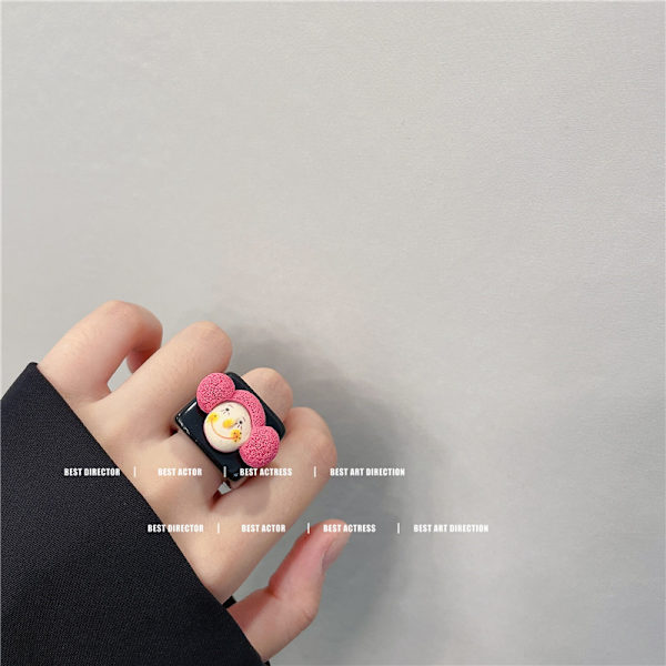 Sødt 3D Akryl Æstetisk Venskab Ringe Finger Ringe Harpiks Pla