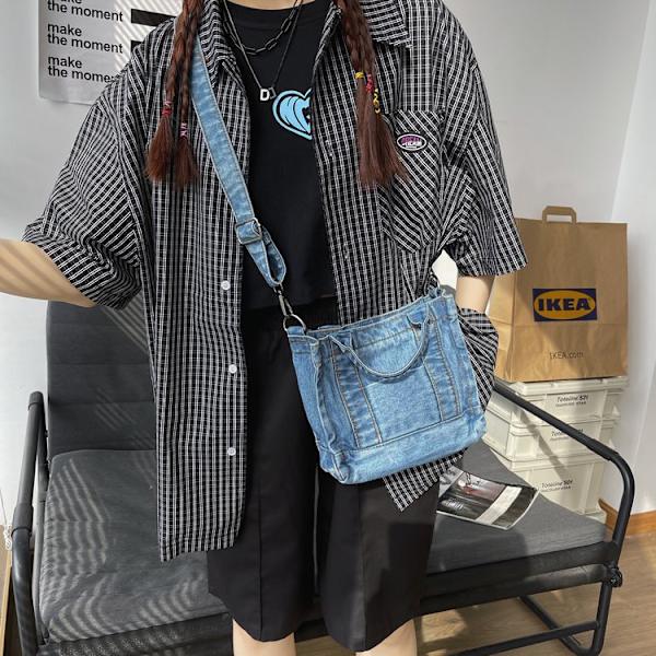 Kvinder Denim Håndtaske Skulder Dame Crossbody Taske Tote Messenger Satchel Pung, 1 stk