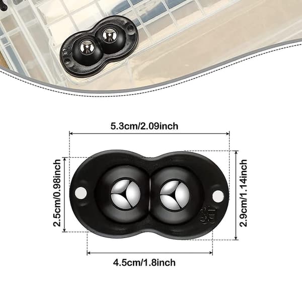 Petite Roulette, 8 stk Mini Roulettes Svingbare Selvklistrende, Petite Roule