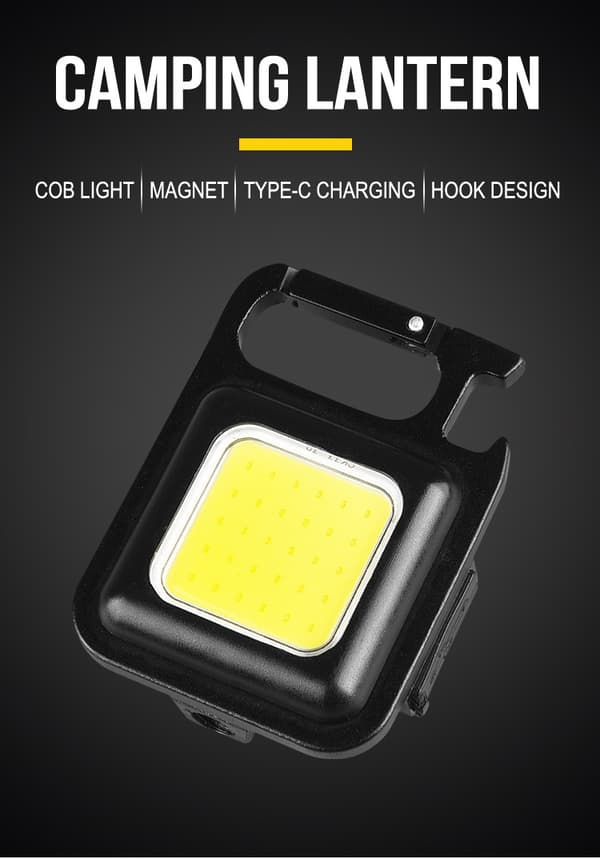 Mini LED arbeidslys bærbar lommelykt USB oppladbar
