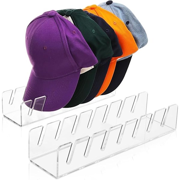 2 stk. Baseball Cap Holder Organizer Cap Rack Opbevaring Cap Holder Akryl Hat Stand til 14 Baseball Caps Hat Holder