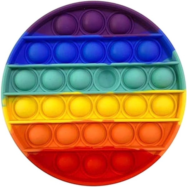 OMG Pop Fidgety Bubble  Leksak Stressavlastning Ångest Uttråkning 6\" (Regnbåge - Cirkel 5\")