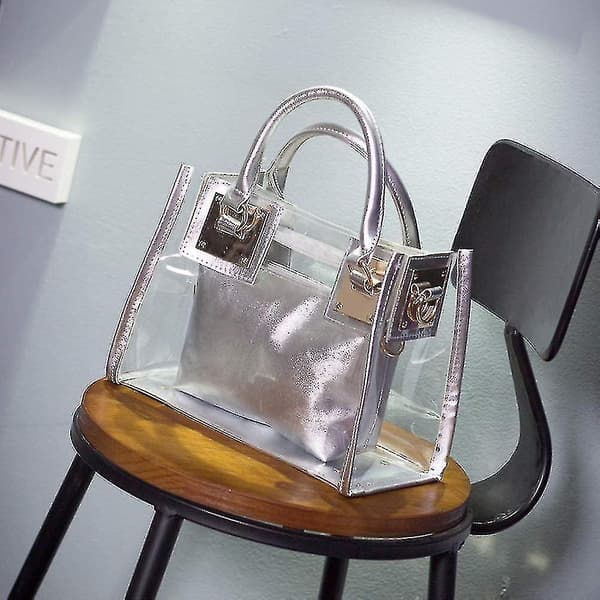 Transparent Handväskor, Dam Te Bag Strandväska Fash Clear