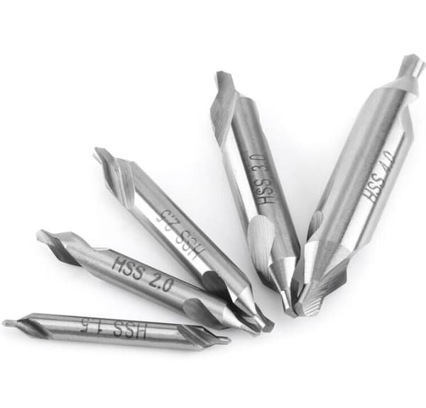 5st Centrerborr Dubbelsidiga Borr 60 Grader 1.5/2.0/2.5/3.0/4.0mm
