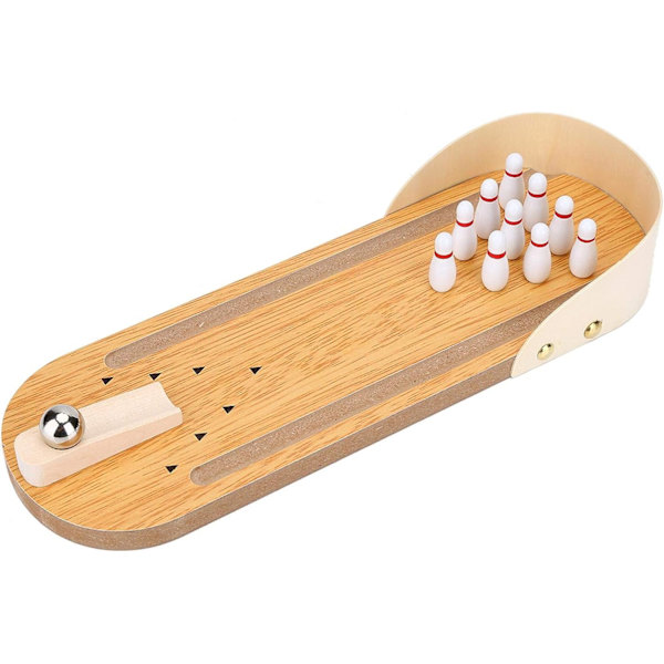 Bordbowling, Mini Bowlingspil, Træ Mini Bordplade Bowling