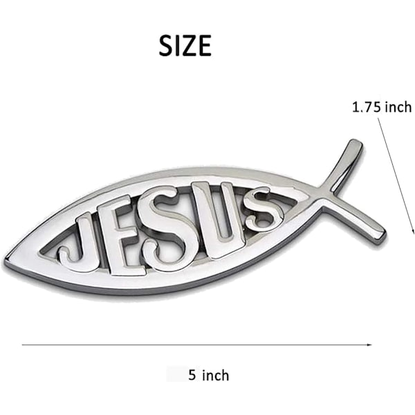 2 stk. 3D bil krom klistermærke badge klistermærke religiøs Gud Jesus Chri