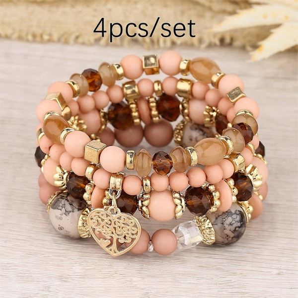 Armbånd - Fint smykke Boheme Multi-Lag Hjertevedhæng Tassel Armbåndssæt