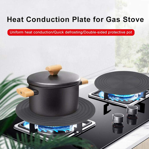 Gasblus Varmeledningsplade, Varmediffusor, Varmeledningsplade, Non-Stick Bageplade, Tyk og Skridsikker (Størrelse: 28 x 0,4 cm)