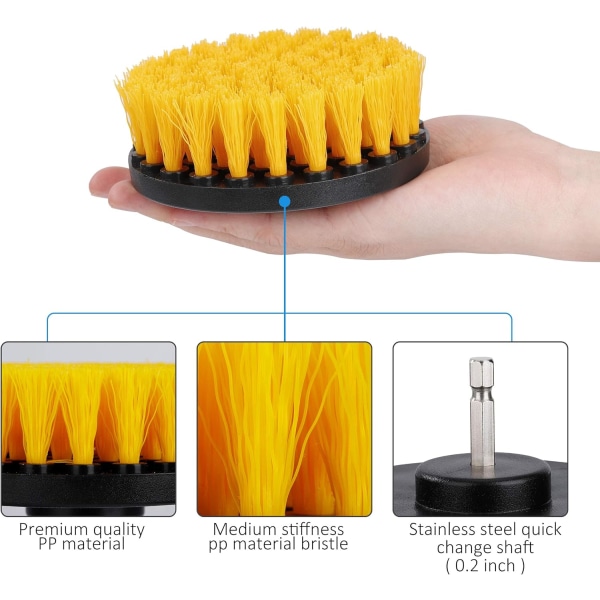 4 Piece Cleaning Brush Set Drill Brush Car Carpet Bathtub Kitchen Tile Toi