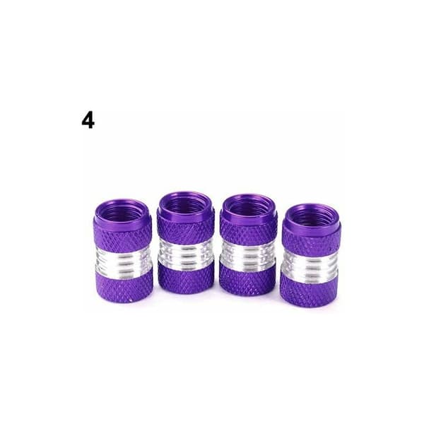 Ventilhattar, 4 st/set Universal Bright Color Aluminiumlegering Däck Däck Luftventil Stamventil-Lila