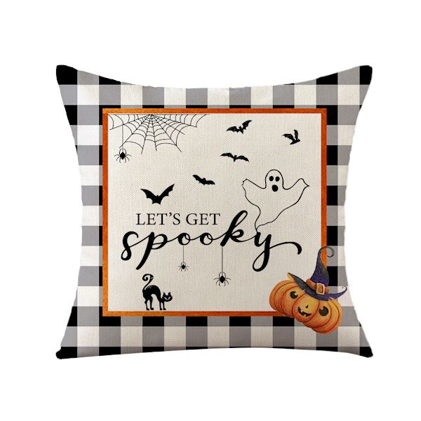 Set med 4 høstgresskar dekorative putetrekk Sofa putetrekk for Halloween Thanksgiving Day Fall Harvest Hjemmedekorasjon, Myk bomull