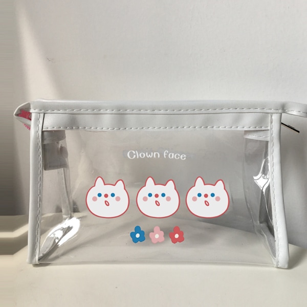 3-pack transparenta vattentäta pennfodral med dragkedja, japansk triangulär PVC transparent väska för små resehantverk