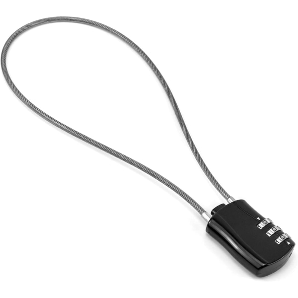 Indtrækkelig kabellås, digital kombinationshængelås med 41 cm kabel til mo