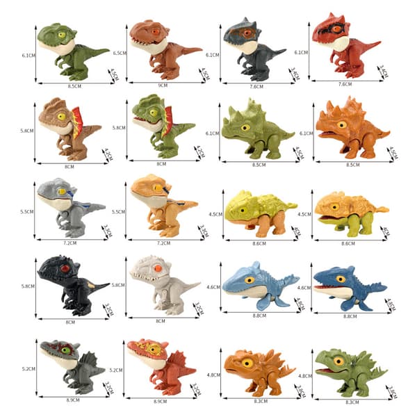 6 stk. Biting Finger Dinosaurs Leke Snap & Squad Samleobjekter for Di