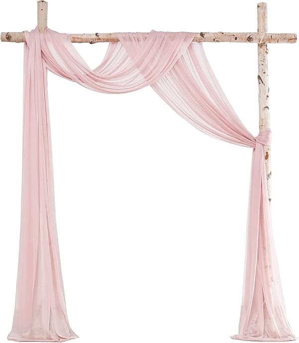Bröllopsbåge drapering tyg Dusty Rose Chiffon tyg draperier Arbo