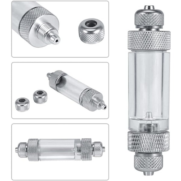CO2 Bobleteller, Bobleteller, CO2 Akvarium Diffusor Regulator Tank Vedlikeholdsverktøy i Aluminiumlegering for Karbondioksidmåling (Dobbelt Hode)
