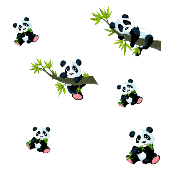 Panda ja bambu Seinätarrat Eläimet Seinätarrat Lapset Makuuhuone P