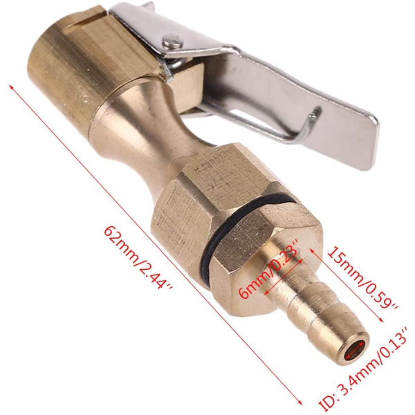 6,5 mm låsbar dekkchuck-klips luftfyller kompressoradapter koble til A