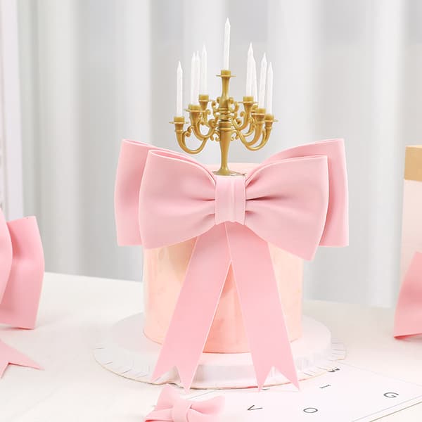 Pink sløjfe 3D gavebuer Ingen samling til krans Valentinsdag