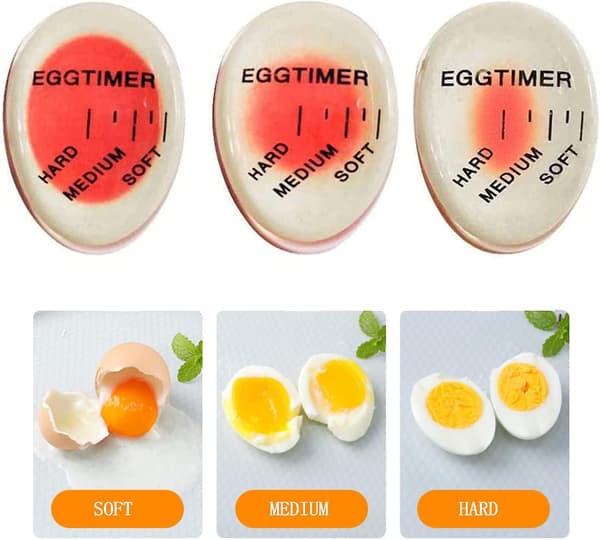 3 stk eggkokingstimer, eggtimer termisk eggtimer kok myk, medium eller hard fargeskiftende eggtimer for kjøkken og hjemmerestaurantbruk