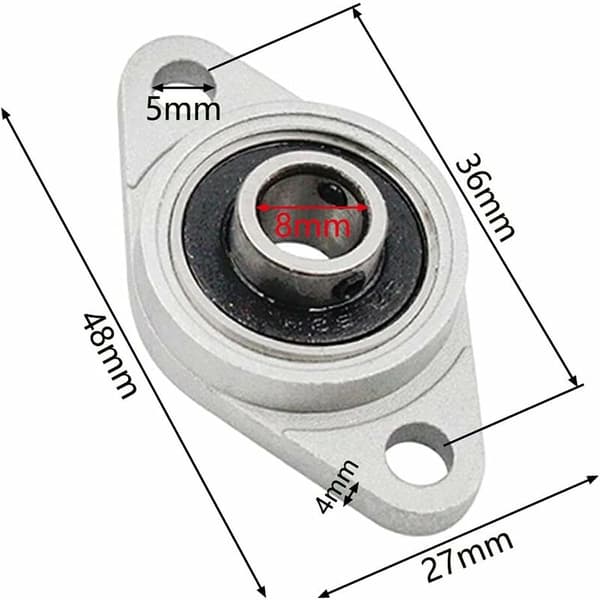 6 st KFL08 Lagerbock 8mm Diameter Zinklegering Rhomb