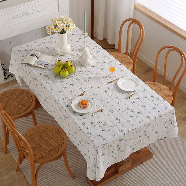 1 st söt blommig rektangulär bordsduk dammtät polyester