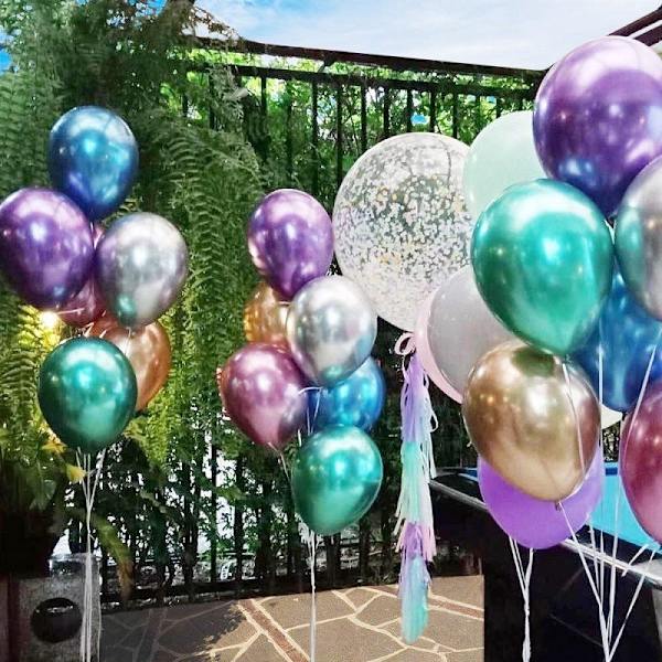 Guld Färgglada Söta Hjärtan Paljetter Fest Dekoration Ballonger,  Fu