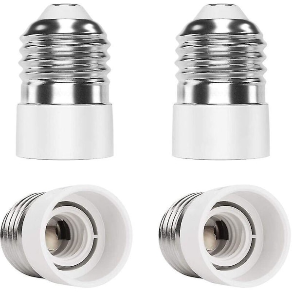 E27 till E14 4-pack sockeladapter Högkvalitativ lampbas sockelkonverteradapter för LED-lampor och glödlampor och CFL-lampor