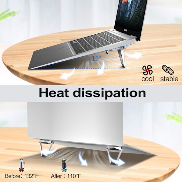 2-pack tangentbord/kalkylator/laptopstativ, halkfri bärbar zinklegering tangentbordstativ kompatibelt med MacBook Air/Pro, Lenovo, Dell XPS, HP, 10-15,6 tums bärbara datorer och tangentbord (grå)