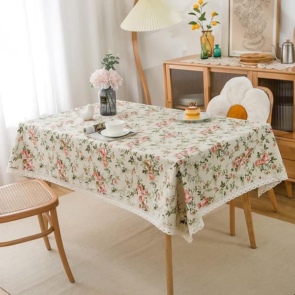 1 stk. Blomstermønstret Rektangulær Dug Smuk Støvsikker Bomuld
