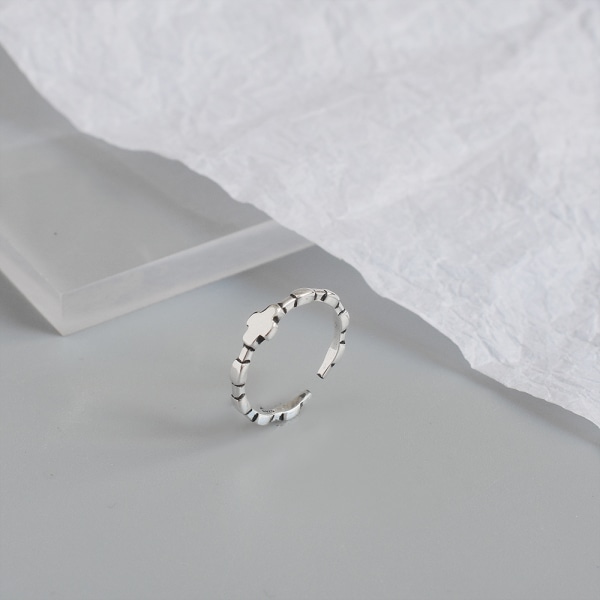silverring kors vintage öppen ring matchande fingerring, 1 st