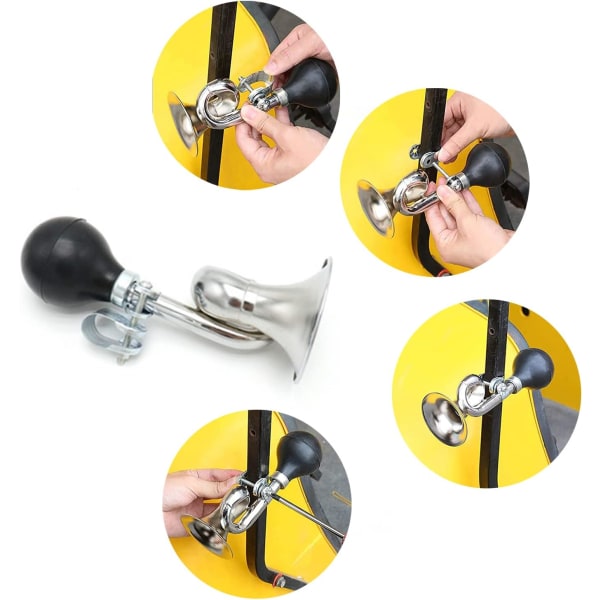 Bike Horn, Bike Bell, Bike Trumpet Bell, Retro Metal Bike Horn, w