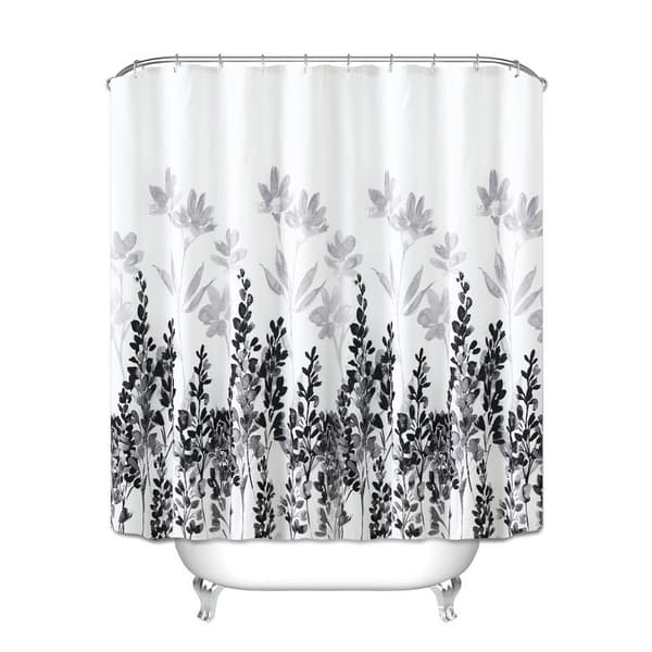 1 st duschdraperi med 12 krokar 180 x 180 cm polyester vattentät