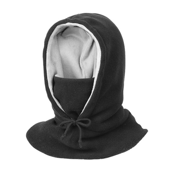 Multifunksjonell Vinter Fleece Balaclava – Hatt + Halsduk + Halsvarmer for Menn og Kvinner – Klær for Ekstrem Kulde, Svart