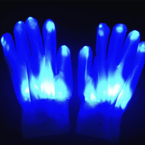 LED-handsker, blinkende fingerlys-handsker, lysende handsker, der gløder