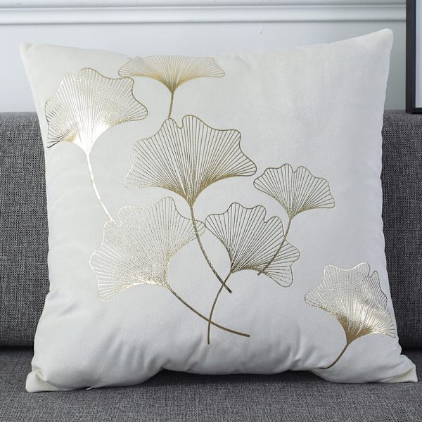 Set med 5 putetrekk 45x45cm Ginkgo-blader mønster dekorative putetrekk