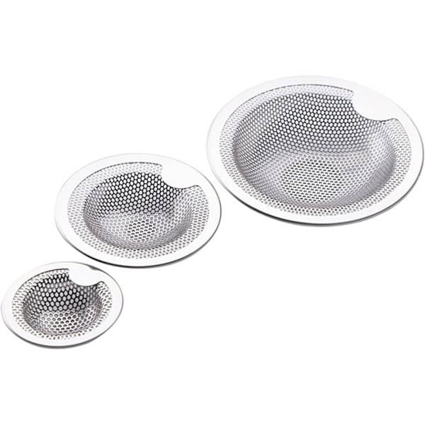 Rostfritt Stål Avloppssil, Duschfilter, för Köksho, Badrum, Handfat, Badkar (3-pack)
