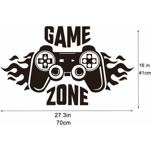 Game Zone Väggdekor Avtagbara Vinyl Väggdekaler för Pojkrum, Lekrum, Sovrum, Bakgrundsdekoration (70 x 41 cm)