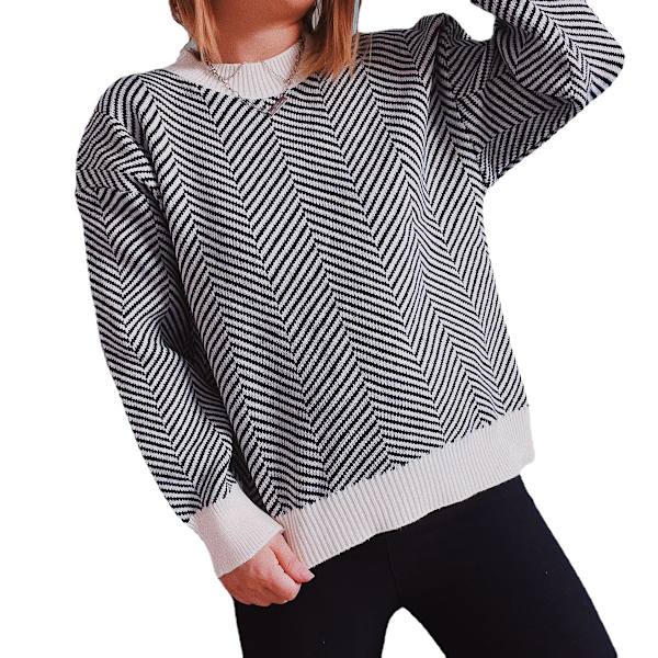 Oversized tröjor för kvinnor Höst  Trendig Crewneck Batwing Lång S