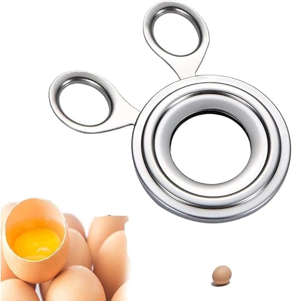 Rustfritt stål eggeskjærer, sølv eggeskjærer, kokt egg flaskeåpner, E