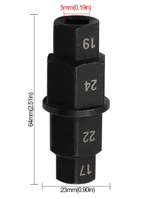 Motorcykel Forreste Baghjulsaksel Hex Socket 17/19/22/24mm