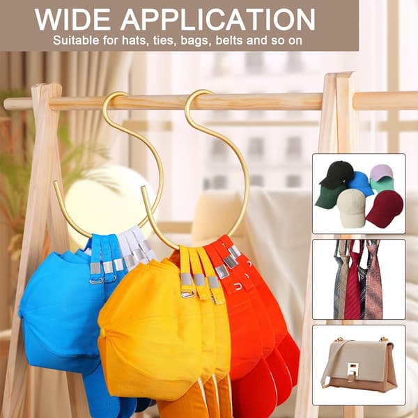 2 stk Premium Cap-Rack, Hat-Hangers-for-Closet-Space-Saving, Sturdy-&-Durab