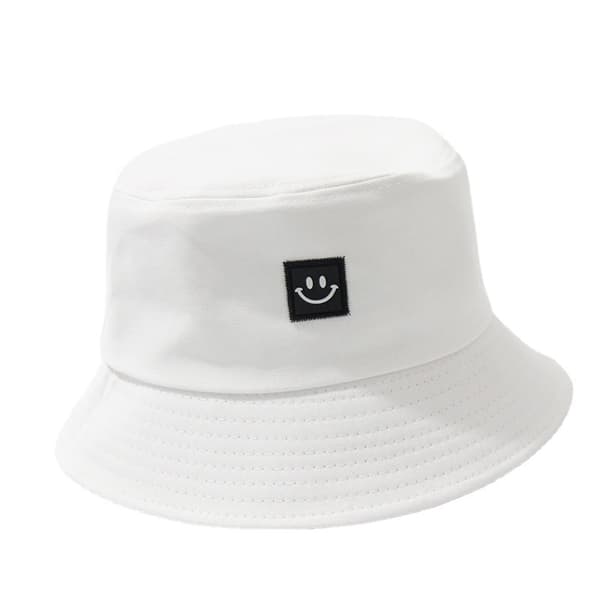 Bucket Hat, Unisex Bomull Sommer Reise Strand Solhatt HVIT