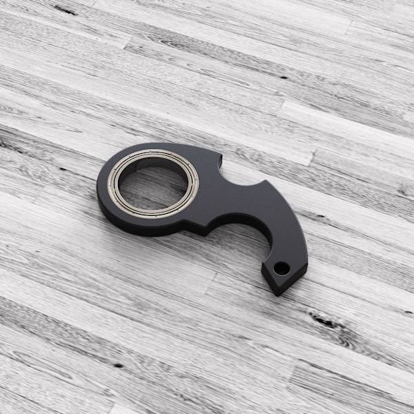 Spinner Fidget Ring Legetøj, Nøglespinner, Spindende Nøglering, Fidget Nøglering, Sensoriske Legetøj Sort