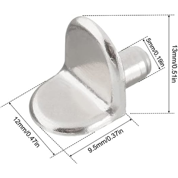20 stk. hyldeknægte, 5 mm hyldeklods L-formet støtte til træ og glas