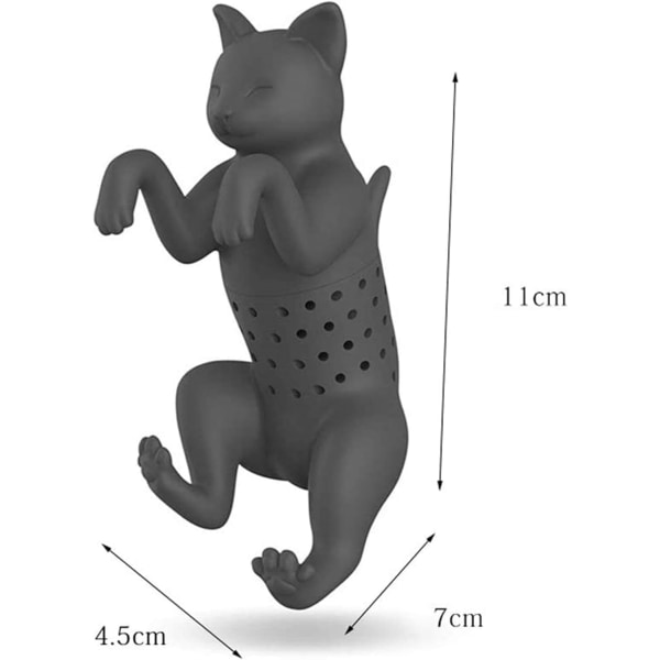 Set med 2 silikonesil för te - För teinfusion (Katt)