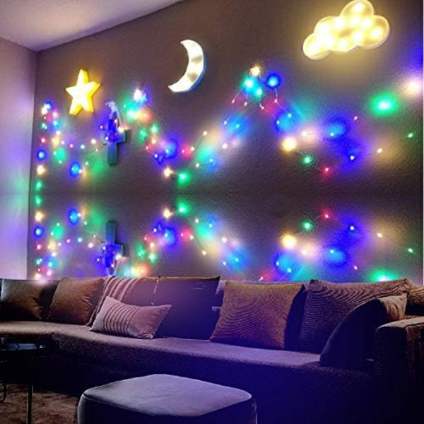 3 st dekorativa LED-nattlampor halvmåne stjärna molnlampa skyltlampa rumsdekor för baby barn barn vuxna presenter