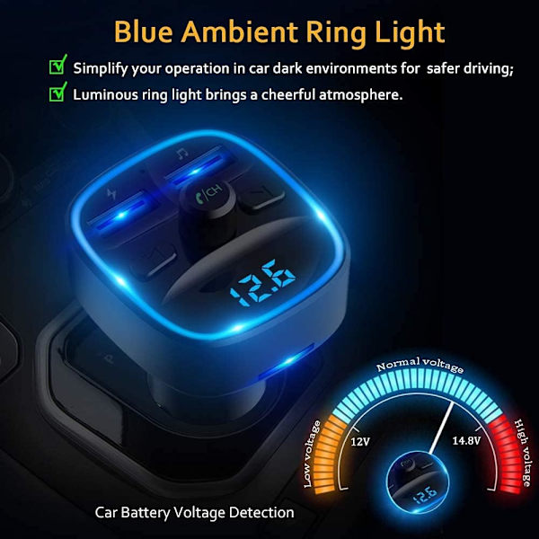 Bluetooth-lähetin autoon, langaton radiovastaanotinsovitinsarja Blu:lle