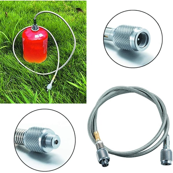 Bærbar Campingkomfyr Flat Gasslange Adapter Utendørs Konverter 107 x 1.9 x 1.9cm.