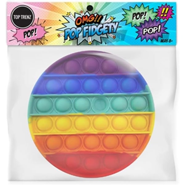 OMG Pop Fidgety Bubble  Leksak Stressavlastning Ångest Uttråkning 6\" (Regnbåge - Cirkel 5\")